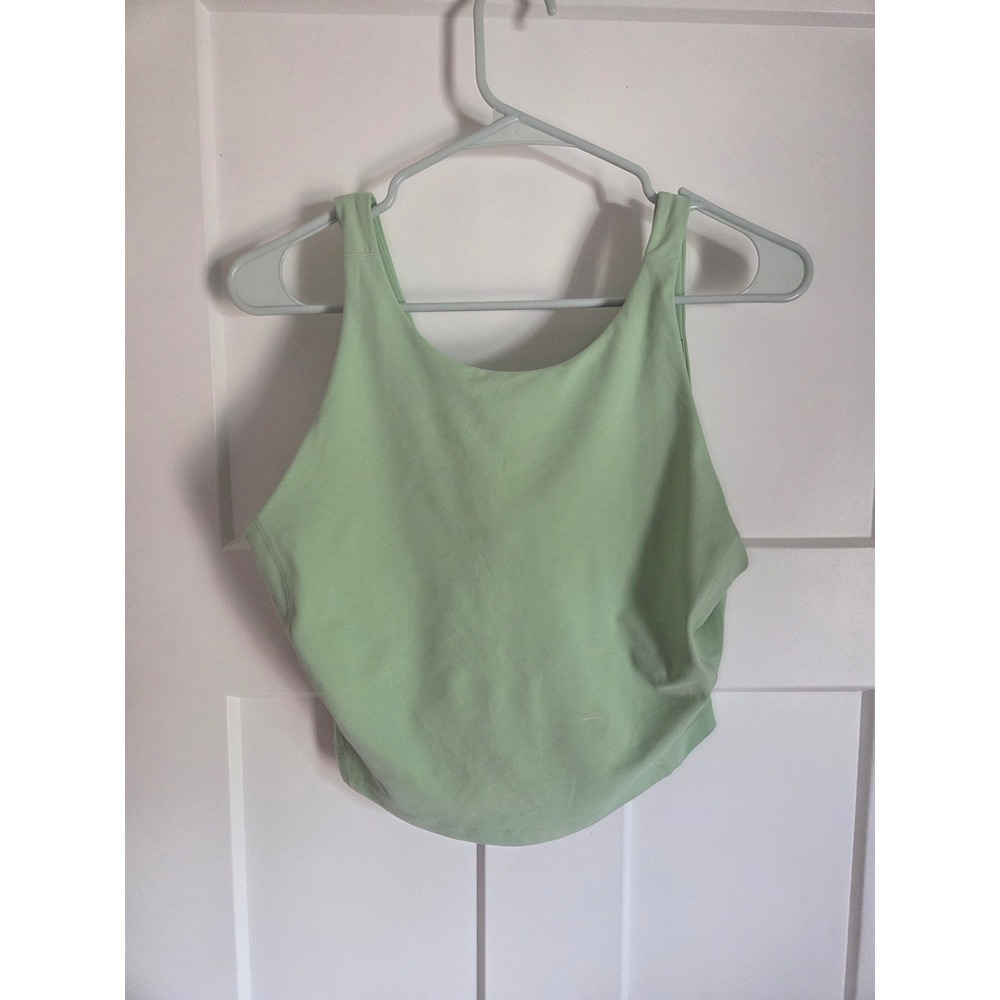 Lululemon Align Tank Top Light Green Nulu Cropped Yoga Bra C/D Cup Size 12